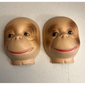 Vintage‎ Baby Monkey Half Doll Face Part Plastic Lightweight Unused
